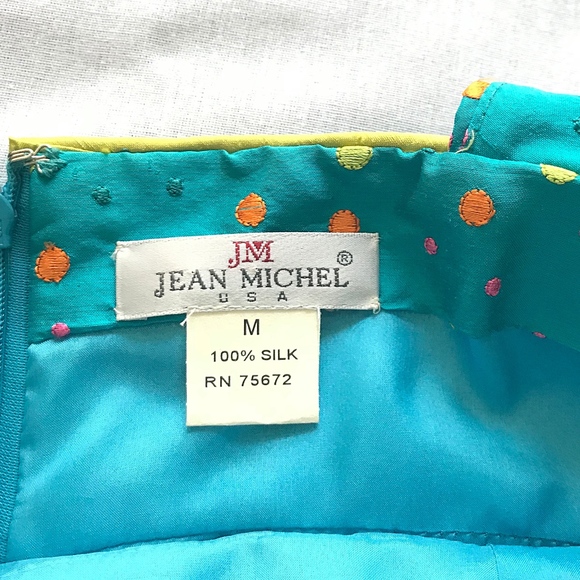 Silk Polka Dot A-line Dress by Jean Michel - Picture 8 of 8